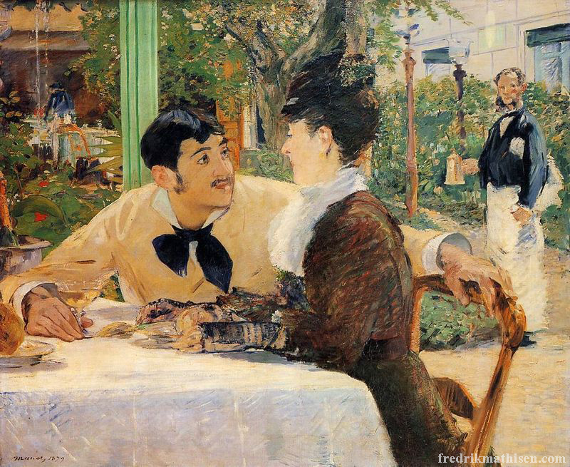 Edouard Manet เป็นจิตรกรชาวฝรั่งเศสที่บรรยายภาพชีวิตประจำวันของผู้คนและชีวิตในเมือง เขาเป็นศิลปินชั้นนำในการเปลี่ยนจากความสมจริง